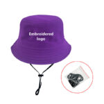 MOQ customized windproof rope bucket cap, pure cotton bucket cap, embroidered logo, printed logo, customized promotional cap - 图片 4