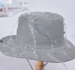 MOQ customized pure cotton bucket cap, big edge bucket cap, embroidered logo, printed logo, windproof rope fisherman hat - 图片 3