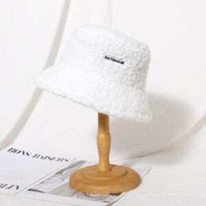 Customized lamb wool bucket hat