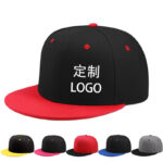MOQ customized 6-panel pure cotton baseball cap with flat edge hip-hop sports cap embroidered logo printing pattern