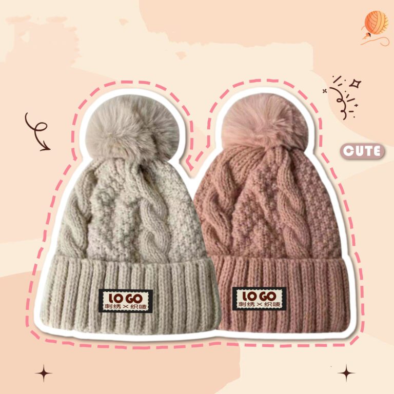 Customized logo for warm knitted hat