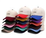 MOQ5 panel color blocked pure cotton baseball cap custom embroidery logo custom sports cap logo - 图片 5