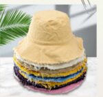 MOQ Hairy Wide Edge Bucket Cap Customized Logo Pure Cotton Bucket Cap Embroidered Logo Customization - 图片 5