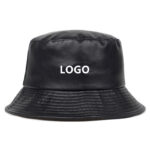 Customized PU leather bucket hat embroidered logo printed logo Customized bucket hat