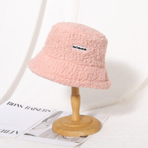 Customized lamb wool bucket hat