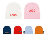 MOQ Knitted Hat Customized Logo Borderless beanie Embroidered Logo Customized Warm Knitted Hat - 图片 5