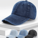 Washed denim baseball cap custom logo American retro soft top sun hat