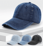 Washed denim baseball cap custom logo American retro soft top sun hat