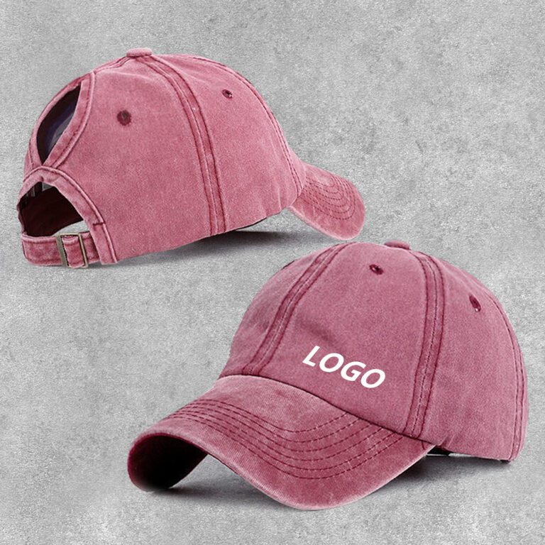 Washed cotton baseball cap logo