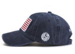 Washed cotton baseball cap embroidered with national flag logo customization - 图片 3