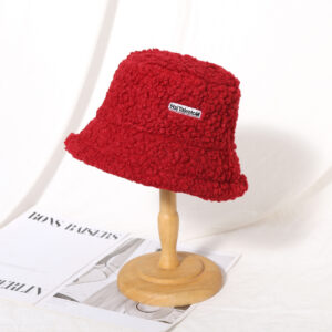 Customized logo for lamb wool bucket hat