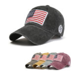 Embroidered logo on washed cotton baseball cap