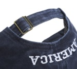 Washed cotton baseball cap embroidered with national flag logo customization - 图片 4