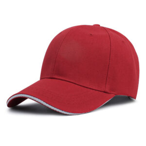 Red sandwich brim baseball cap