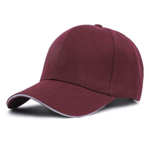 Wine red sandwich brim baseball cap