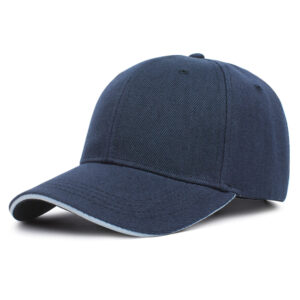 Deep blue sandwich brim baseball cap
