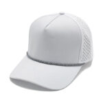 Customized embroidered logo printing on 5-panel rope cap, high-quality anti roll perforated baseball cap - 图片 4
