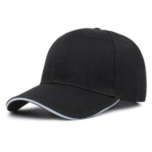 Black sandwich brim baseball cap