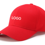 Custom Logo 6 Panel Baseball Cap - Structured Red Cotton Sports Dad Hat