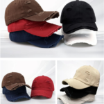 Bulk Custom Logo 6-Panel Unstructured Washed Cotton Baseball Cap Blank Distressed Ripped Dad Hats Manufacturer Wholesale