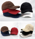 Bulk Custom Logo 6-Panel Unstructured Washed Cotton Baseball Cap Blank Distressed Ripped Dad Hats Manufacturer Wholesale