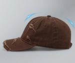 Bulk Custom Logo 6-Panel Unstructured Washed Cotton Baseball Cap Blank Distressed Ripped Dad Hats Manufacturer Wholesale - 图片 3