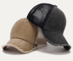 Bulk Custom Logo 5-Panel Washed Cotton Trucker Hat Blank Distressed Ripped Meshback Caps Manufacturer Wholesale Price - 图片 4
