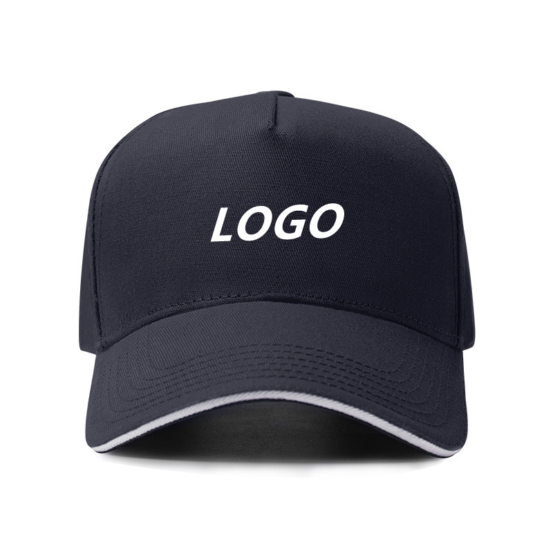 custom-logo-sandwich-brim-baseball-cap-5-panel (2) Wholesale Custom Logo 5-Panel Baseball Caps 100% Cotton Sandwich Bill Hats Blank Structured Sport Caps Bulk - 图片 1