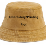 Premium Custom Embroidery Vintage Washed Cotton Bucket Hat with Metal Eyelets Blank Plain Fisherman Caps Bulk Wholesale