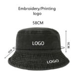 Wholesale Custom Logo Washed Cotton Bucket Hats Blank Vintage Unstructured Fisherman Caps Bulk Embroidery Sun Hats - 图片 2