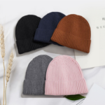 Custom Logo Ribbed Knit Beanies | Wholesale Multi-Color Blank Winter Cuff Hats