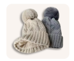 Custom Logo Cable Knit Pom Pom Beanies | Wholesale Blank Winter Cuff Hats - Image 4