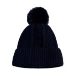 Custom Logo Cable Knit Pom Pom Beanies | Wholesale Blank Winter Cuff Hats - Image 3