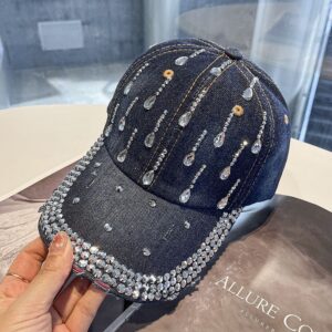 Blue-washed-denim-baseball-cap-with-a-dense-rhinestone-encrusted-brim-and-sparkling-clear-teardrop-crystal-studs-arranged-in-lines-on-the-crown-4