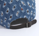 Wholesale Women’s Shiny Rhinestone Denim Baseball Cap Distressed Ripped Cotton Sun Hat - Image 5