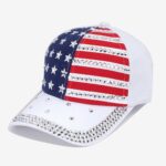 Wholesale Bling Rhinestone American Flag Baseball Caps Custom Patriotic USA Hat Bulk - Image 4