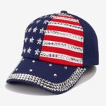 Wholesale Bling Rhinestone American Flag Baseball Caps Custom Patriotic USA Hat Bulk - Image 6