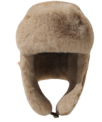 Khaki-canvas-bomber-aviator-cap-with-beige-fur-earflaps-and-retro-patch-1