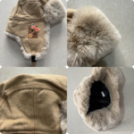 Khaki-canvas-bomber-aviator-cap-with-beige-fur-earflaps-and-retro-patch-2