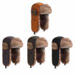 Unisex Faux Suede Winter Trapper Hat - Waterproof Matte Bomber Aviator Cap with Premium Faux Fur Ear Flaps & Buckle, Thermal Ushanka Cap for Men Women
