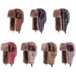 Unisex Tartan Plaid Winter Trapper Hat - Vintage Checkered Bomber Aviator Cap with Faux Fur Ear Flaps & Buckle, Thermal Ushanka Snow Hat for Men Women