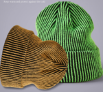 Custom Logo Two-Tone Ribbed Knit Beanies | Wholesale Blank Neon Green Cuff Hats - Image 3