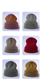 Custom Logo Two-Tone Ribbed Knit Beanies | Wholesale Blank Neon Green Cuff Hats - Image 2