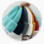 Custom Logo Fuzzy Royal Blue Knit Beanies | Wholesale Blank Fluffy Winter Cuff Hats - Image 5