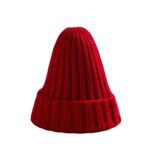 Custom Logo High Top Ribbed Knit Beanies | Wholesale Blank Red Pointed Winter Hats - Image 2