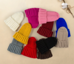 Custom Logo High Top Ribbed Knit Beanies | Wholesale Blank Red Pointed Winter Hats