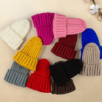 Custom Logo High Top Ribbed Knit Beanies | Wholesale Blank Red Pointed Winter Hats
