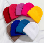 Custom Logo Red Ribbed Knit Beanies | Wholesale Blank Classic Winter Cuff Hats