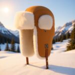 Unisex Faux Suede Winter Trapper Hat - Waterproof Shearling Bomber Aviator Cap with White Fur Ear Flaps & Leather Buckle, Thermal Ushanka for Men Women - Image 2