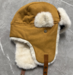 Unisex Faux Suede Winter Trapper Hat - Waterproof Shearling Bomber Aviator Cap with White Fur Ear Flaps & Leather Buckle, Thermal Ushanka for Men Women - Image 3
